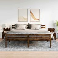 Нощни шкафчета, 2 бр. с 2 чекмеджета, пушен дъб, 40x36,5x62 см