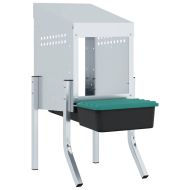 Кутия за гнездене за пилета с 1 отделение и крака, поцинкована стомана