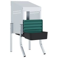 Кутия за гнездене за пилета с 1 отделение и крака, поцинкована стомана