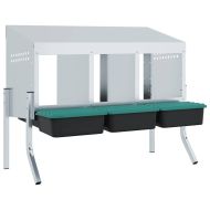 Кутия за гнездене за пилета с 3 отделения и крака, поцинкована стомана