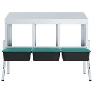 Кутия за гнездене за пилета с 3 отделения и крака, поцинкована стомана