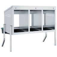 Кутия за гнездене за пилета с 3 отделения и крака, поцинкована стомана
