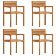 Градински столове, 4 бр., 50x53x80 см, масивна акация