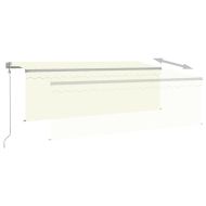 Автоматичен сенник с щора, LED и сензор за вятър, 4x3 м, кремав