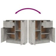 Сайдборди, 2 бр, бетонно сиви, 60x30x70 см, инженерно дърво