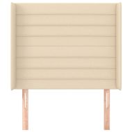 Горна табла за легло с уши, кремава, 93x16x118/128 см, плат