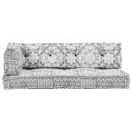 Палетна възглавница за диван, светлосива, текстил, пачуърк