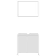 Комплект мебели за баня, бял, инженерно дърво