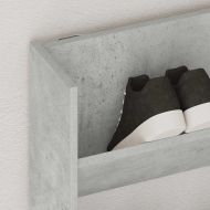 Стенен шкаф за обувки, бетонно сив, 80x18x90 см, ПДЧ