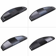 Самозалепващи стелки за стълби, 10 бр, 65x21x4 см, черно и сиво