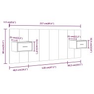 Горна табла за легло с шкафчета, сив сонома, инженерно дърво