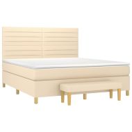 Боксспринг легло с матрак, кремава, 180x200 см, плат