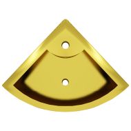 Мивка с преливник, 45x32x12,5 см, керамична, златиста