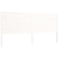 Рамка за легло с табла, бяла, 200x200 см, масивно дърво