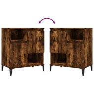 Сайдборд, 3бр, опушен дъб, 60x35x70 см, инженерно дърво