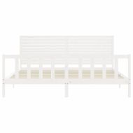 Рамка за легло без матрак, бял, 200x200 см, бор масив