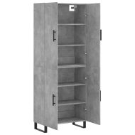 Висок шкаф, бетонно сив, 69,5x34x180 см, инженерно дърво