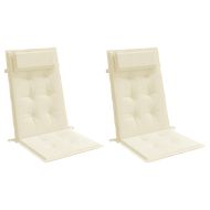 Възглавници за столове с облегалка 2 бр кремави Оксфорд плат