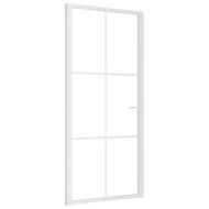 Интериорна врата 93x201,5 см бяла ESG стъкло и алуминий