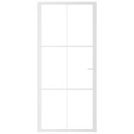 Интериорна врата 93x201,5 см бяла ESG стъкло и алуминий