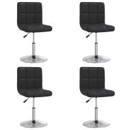 Трапезни столове, 4 бр, черни, изкуствена кожа