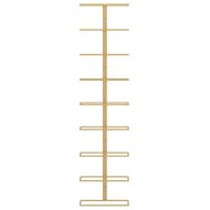 Стойка за вино за 9 бутилки, стенен монтаж, златиста, желязо