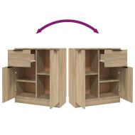 Сайдборд, сонома дъб, 60x30x70 см, инженерно дърво