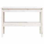 Конзолна маса бяла 110x40x75 см борово дърво масив