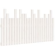 Стенна табла за спалня, бяла, 146,5x3x80 см, борово дърво масив