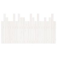 Стенна табла за спалня, бяла, 146,5x3x80 см, борово дърво масив