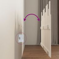 Стенна табла за спалня, бяла, 146,5x3x80 см, борово дърво масив