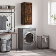 Стенен шкаф опушен дъб 34,5x34x90 см инженерно дърво