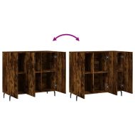 Сайдборд, опушен дъб, 90x34x80 см, инженерно дърво