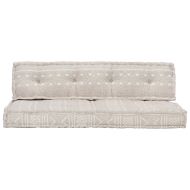 Палетна възглавница за диван, светлокафява, текстил, пачуърк