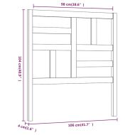 Горна табла за легло, бяла, 106x4x104 см, бор масив