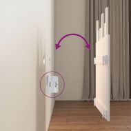 Стенна табла за спалня, бяла, 82,5x3x80 см, борово дърво масив