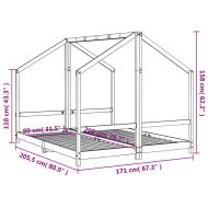 Рамка за детско легло 2x(80x200) см масивна борова дървесина