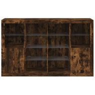 Сайдборди с LED осветление, 3 бр, опушен дъб, инженерно дърво