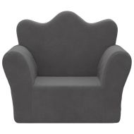 Детско диванче, антрацит, мек плюш