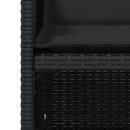 Градински столове с възглавници, 4 бр, черен, полиратан