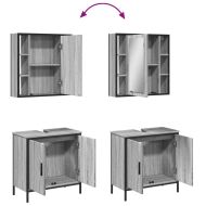 Комплект мебели за баня от 2 части сив сонома инженерно дърво