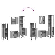 Комплект мебели за баня от 4 части сив сонома инженерно дърво