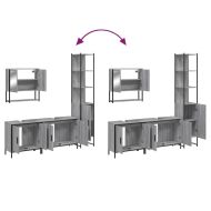 Комплект мебели за баня от 4 части сив сонома инженерно дърво