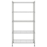 5-етажен стелаж за съхранение 90x35x180 см хром 250 кг