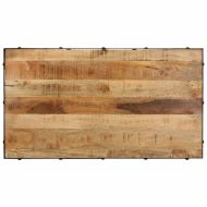 Маса за кафе с колелца, мангово дърво масив, 100x55x26 cм