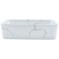 Мивка за плот, бяла, правоъгълна, 46x35,5x13 см, керамика