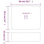 Мивка за плот, бяла, правоъгълна, 46x35,5x13 см, керамика