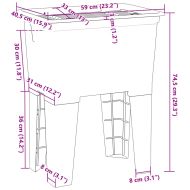 Вана за пране, сива, 59x41x75 см, смола