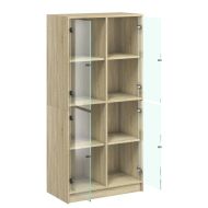 Висок шкаф, Дъб сонома, 68x37x142 см, инженерно дърво