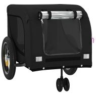 Ремарке за колело за любимци черно Оксфорд плат и желязо